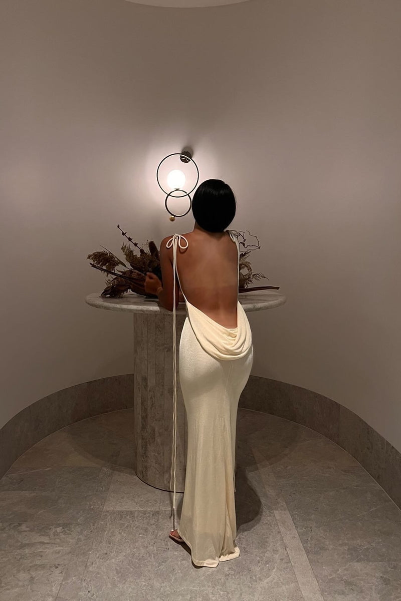 Sagia Backless Maxi Dress In Blue